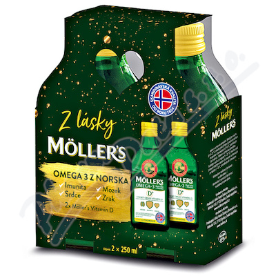 Mollers Omega 3 D+ dárkové balení 2x 250ml