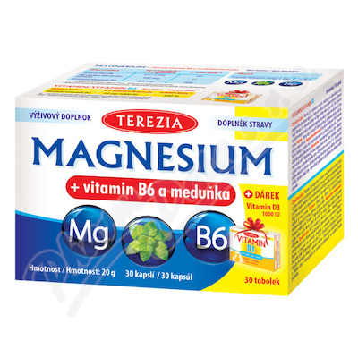 TEREZIA Magnesium+B6 cps.30+vit.D3 1000 IU tob.30