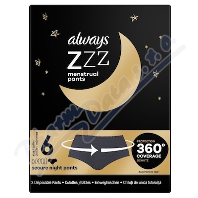 Always ZZZs Night 6 menstruační kalhotky 3ks