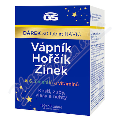 GS Vápník Hořčík Zinek tbl.130+30 dárek 2023