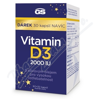 GS Vitamin D3 2000 IU cps.90+30 dárek 2023