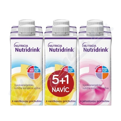 Nutridrink balíček 5+1 (vanilka-jahoda) 6x200ml