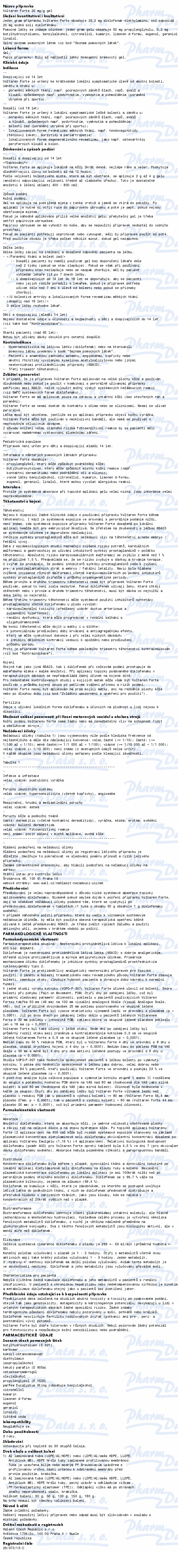 Voltaren Forte 20mg/g gel 180g IIB CZ